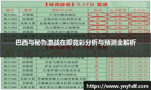 巴西与秘鲁激战在即竞彩分析与预测全解析